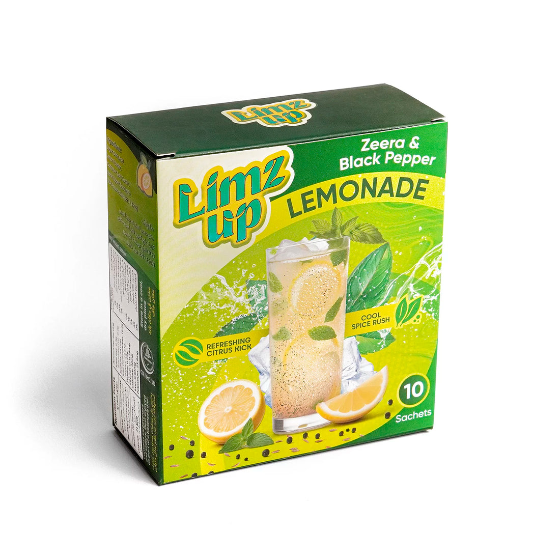 LimzUp Zeera & Black Pepper Lemonade Instant Drink Box of 10 Sachets